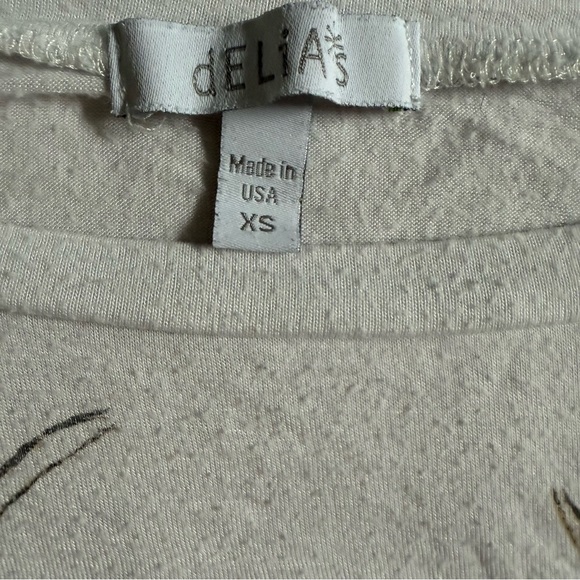 DELIA’S WHITE “OH DEER” CHRISTMAS GRAPHIC CREWNECK LONG SLEEVE TOP SIZE XS - Picture 6 of 6